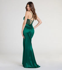 Gabbie Lace-Up Rhinestone Corset Formal Dress